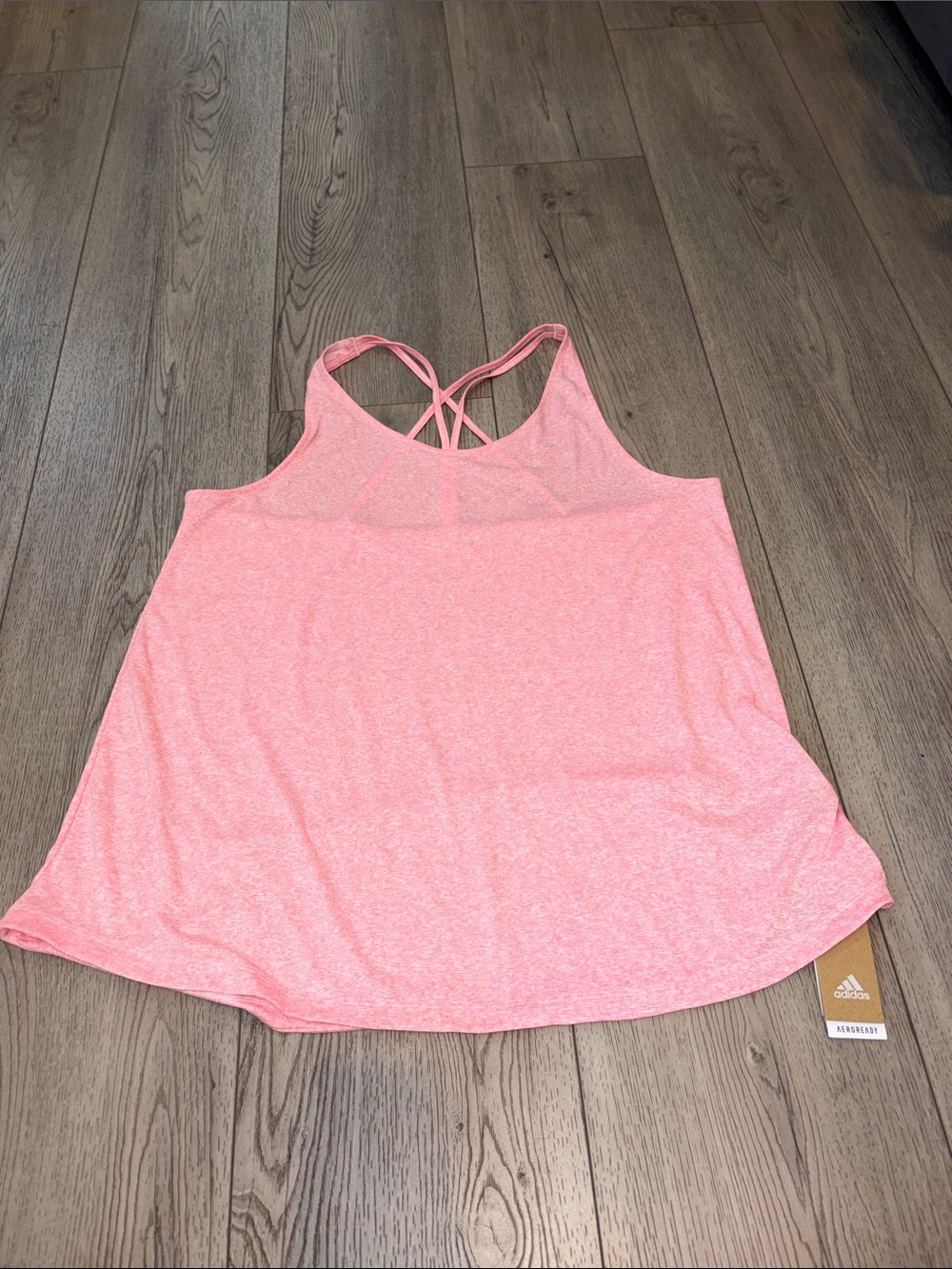 adidas Women’s Heather Coral Pink Cross-Back Tank Top